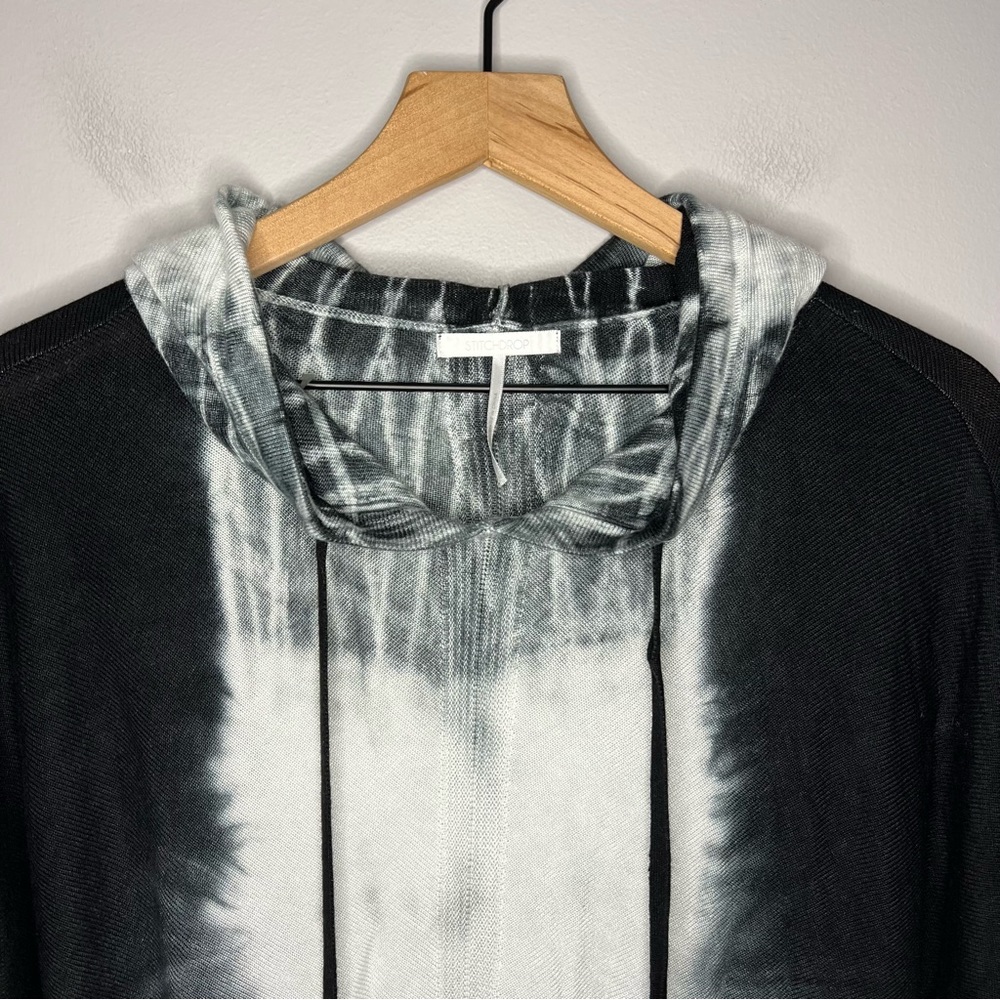 Stitchdrop Tie Dye Hooded Sweater in Black/White L - Picture 4 of 9